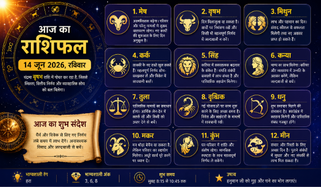 आज का राशिफल (14 जून 2026)